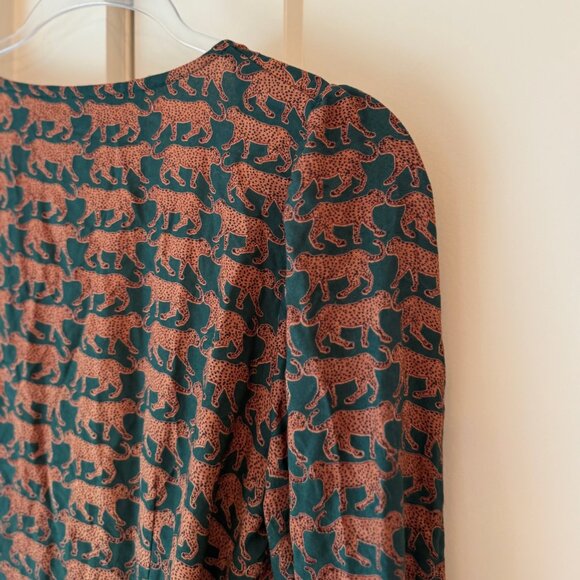 Emerson Fry Black and Brown Patterned Midi Dress - Picture 6 of 8